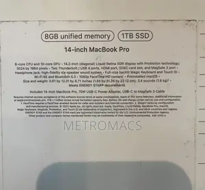 Laptop Apple MacBook Pro 2023 M3 14-Inch 8GB Apple M3 SSD 1T