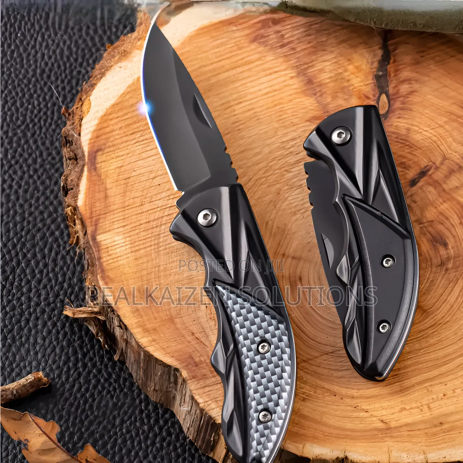 Outdoor Camping Folding Black S/Steel Utility Pocket Knife