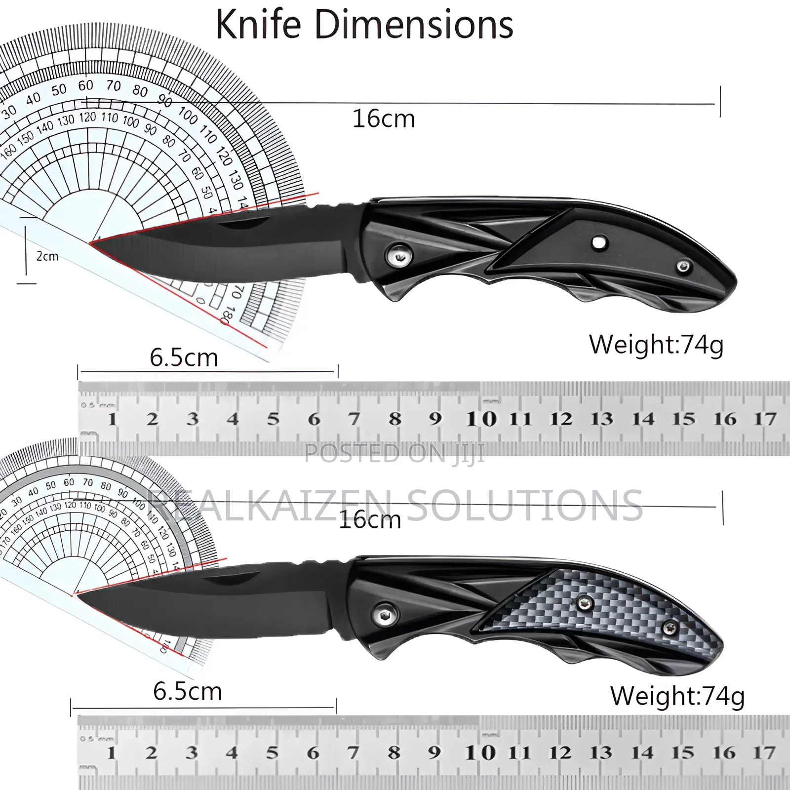 Outdoor Camping Folding Black S/Steel Utility Pocket Knife