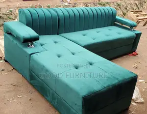 Glossy L Sofa Set