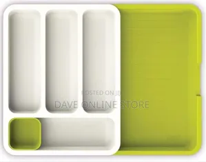 Drawer Store Organizer Expandable Cutlery Tray- Green