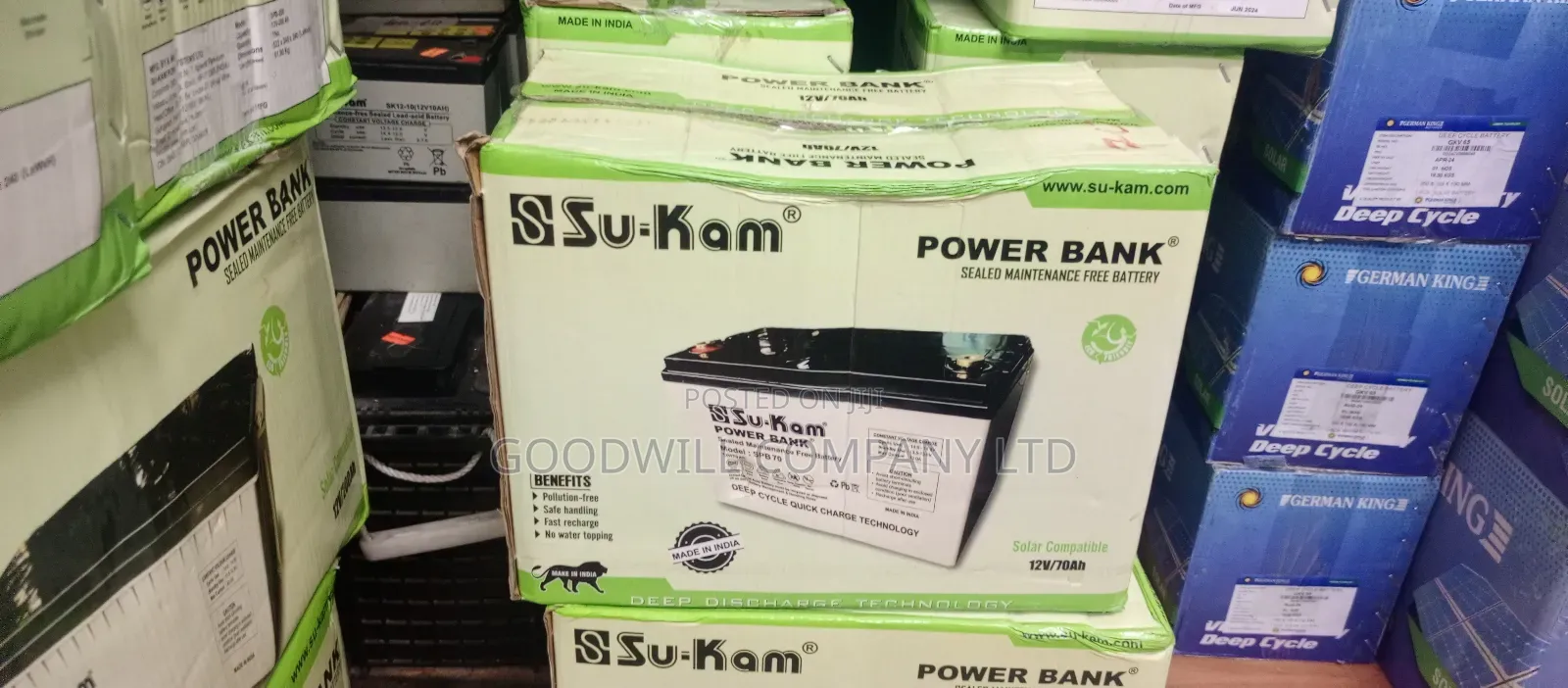 70ah Heavy Duty Sukam Solar Battery Made in India