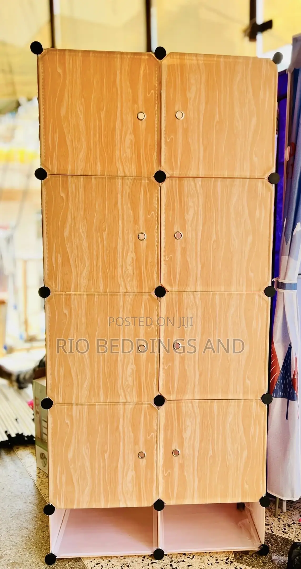 Two Columns Plastic Wardrobe / Color Brown