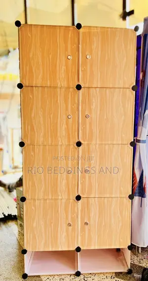 Two Columns Plastic Wardrobe / Color Brown