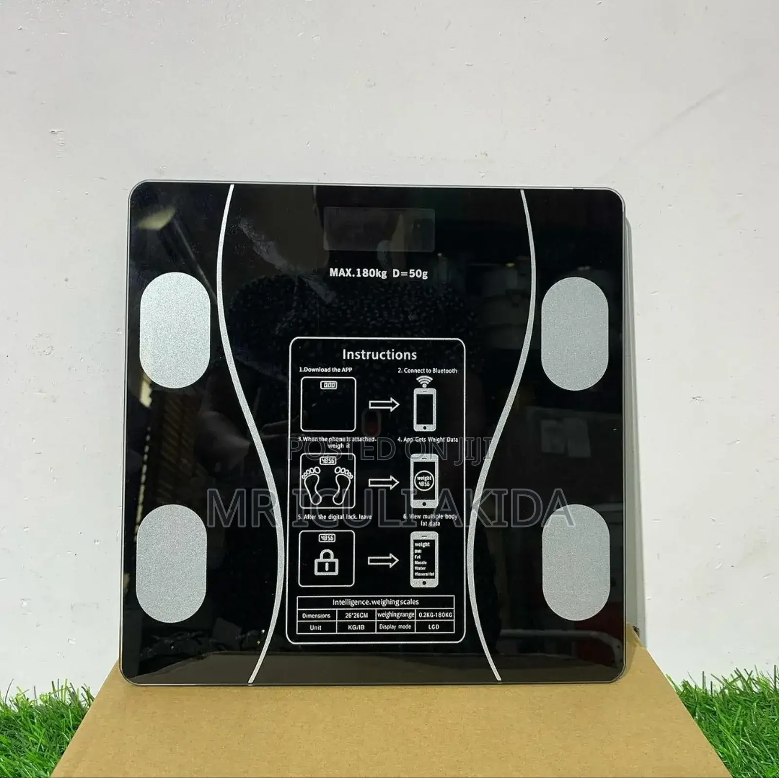 180kgs Tempered Glass Healthy Smart Body Fat Weighing Scale