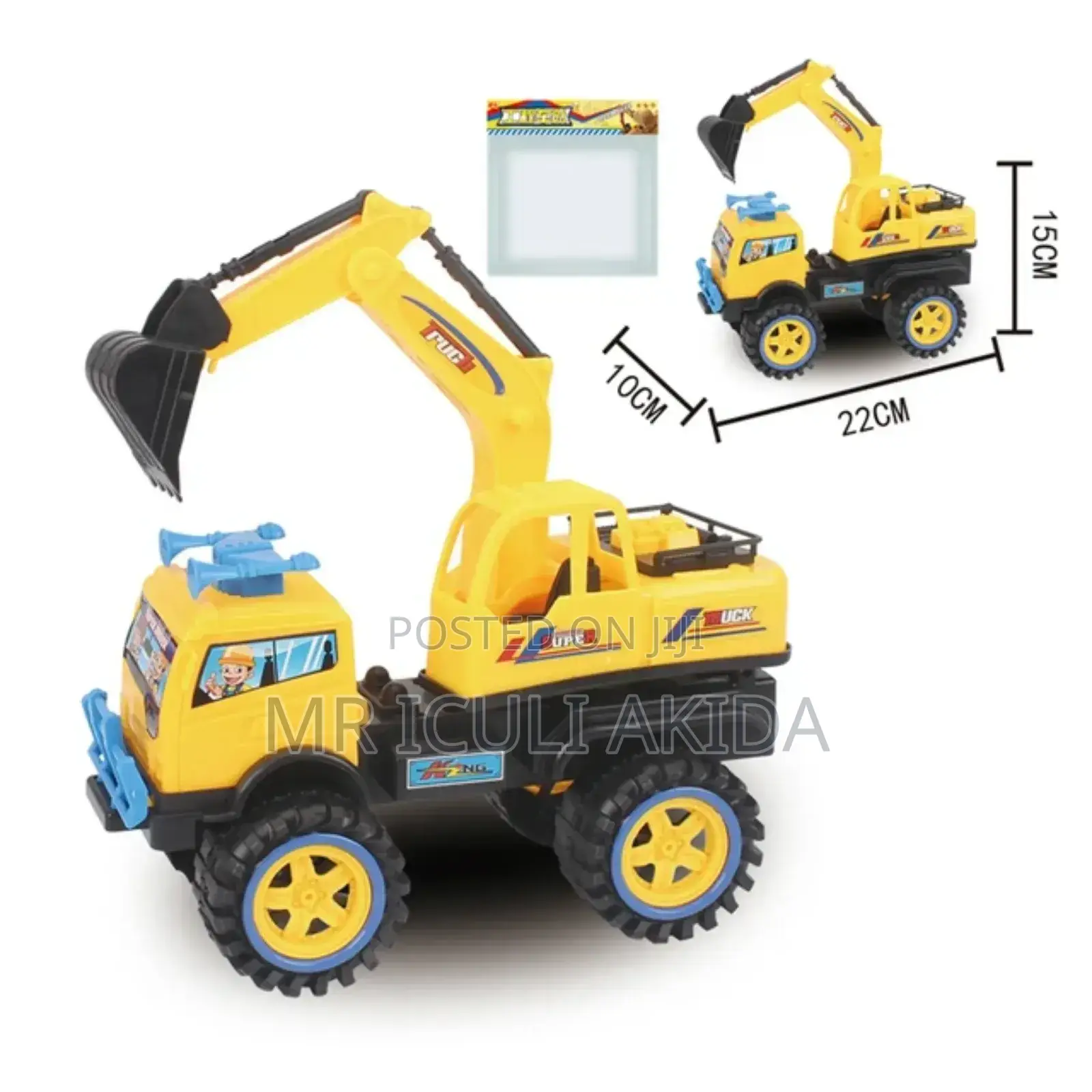 Kids Playing Excavator Truck With Friction Powered Excavator