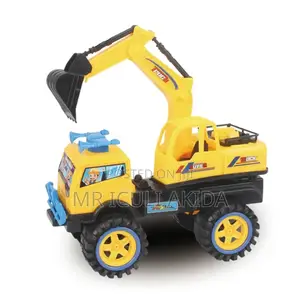 Kids Playing Excavator Truck With Friction Powered Excavator