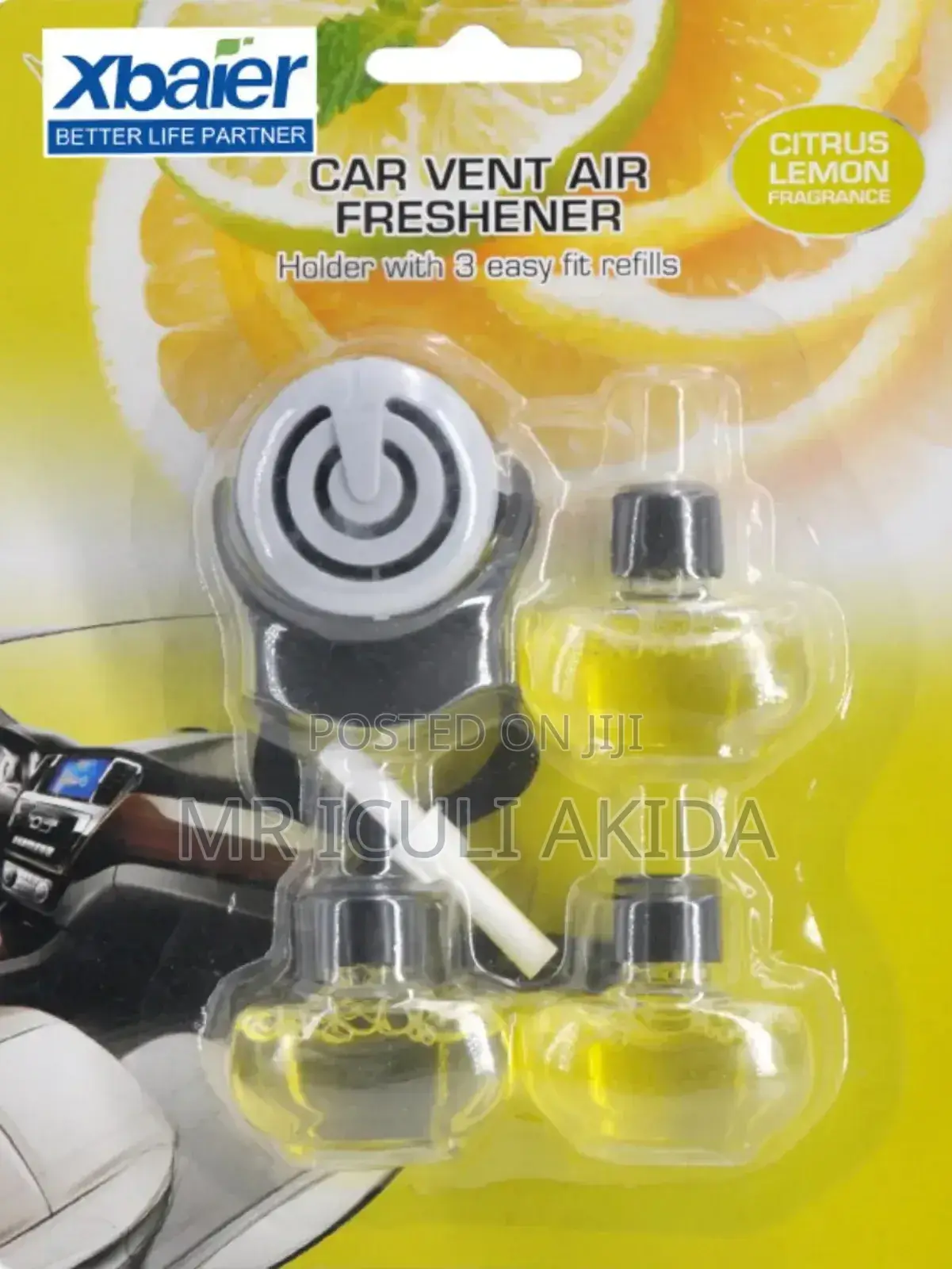 Car Vent Air Freshener Holder With 3refills Multi Fragrances