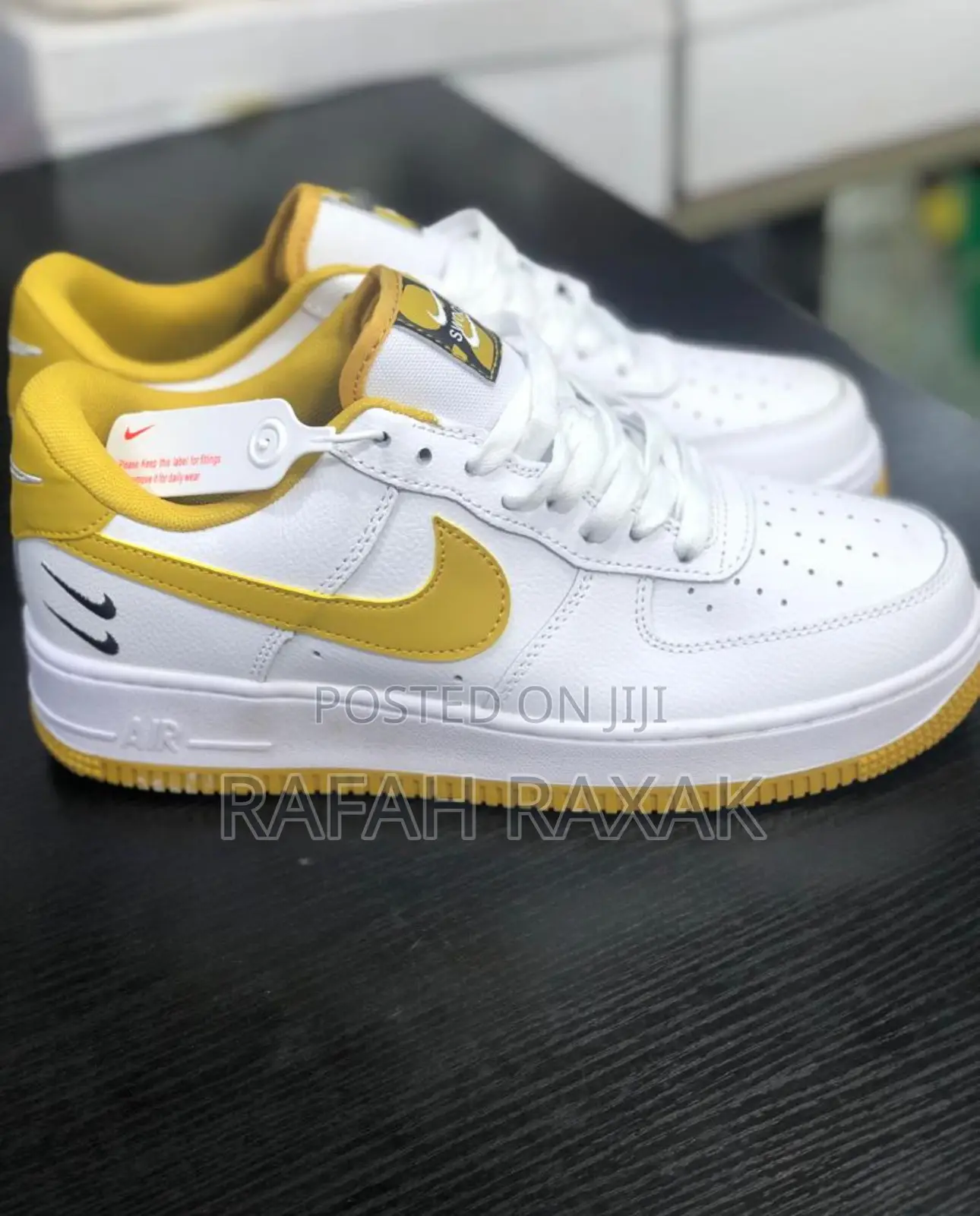 Original White/Yellow Nike Air Force 1 Low Sneaker
