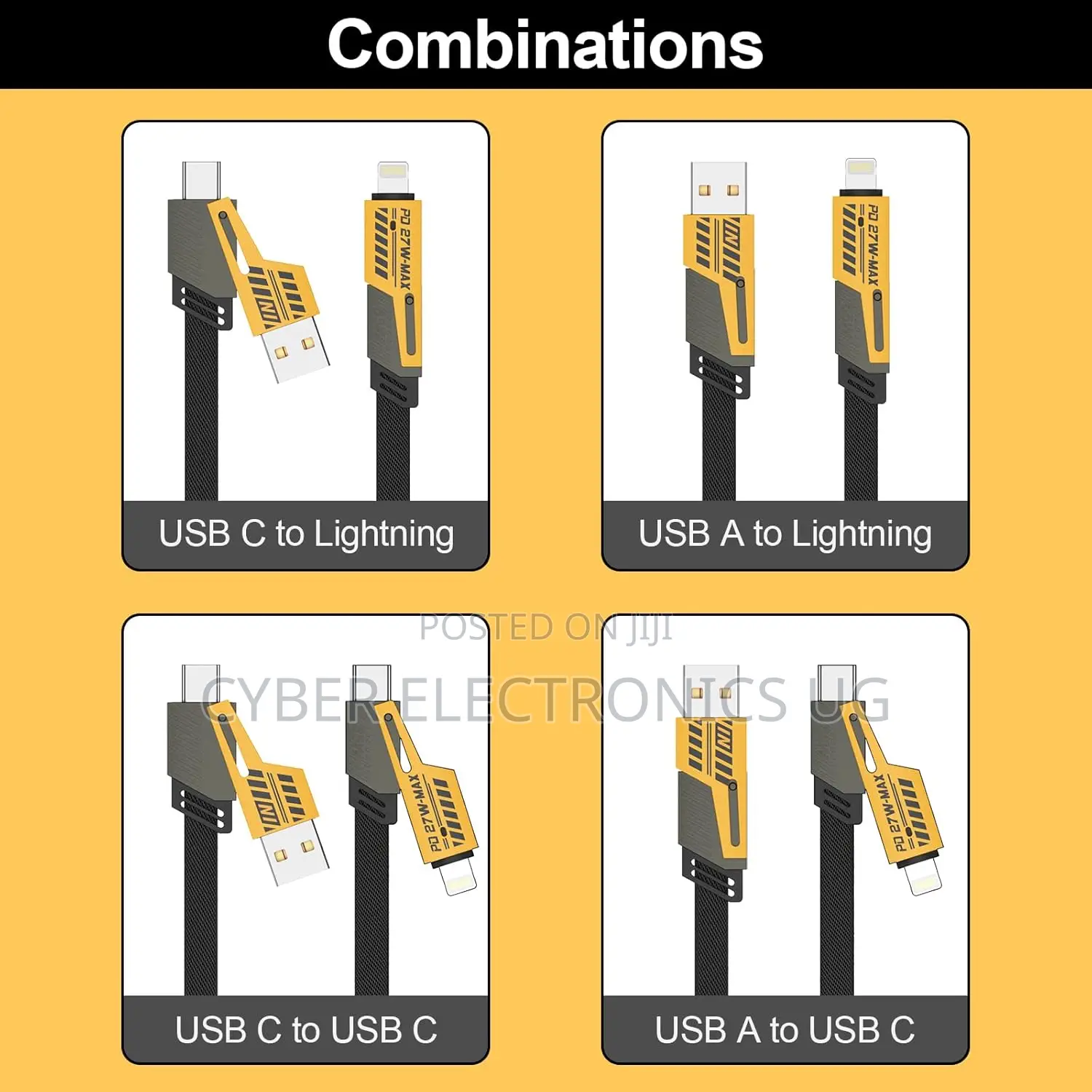 4in1 USB C Charging Cable for Lightning Cable and USB to C
