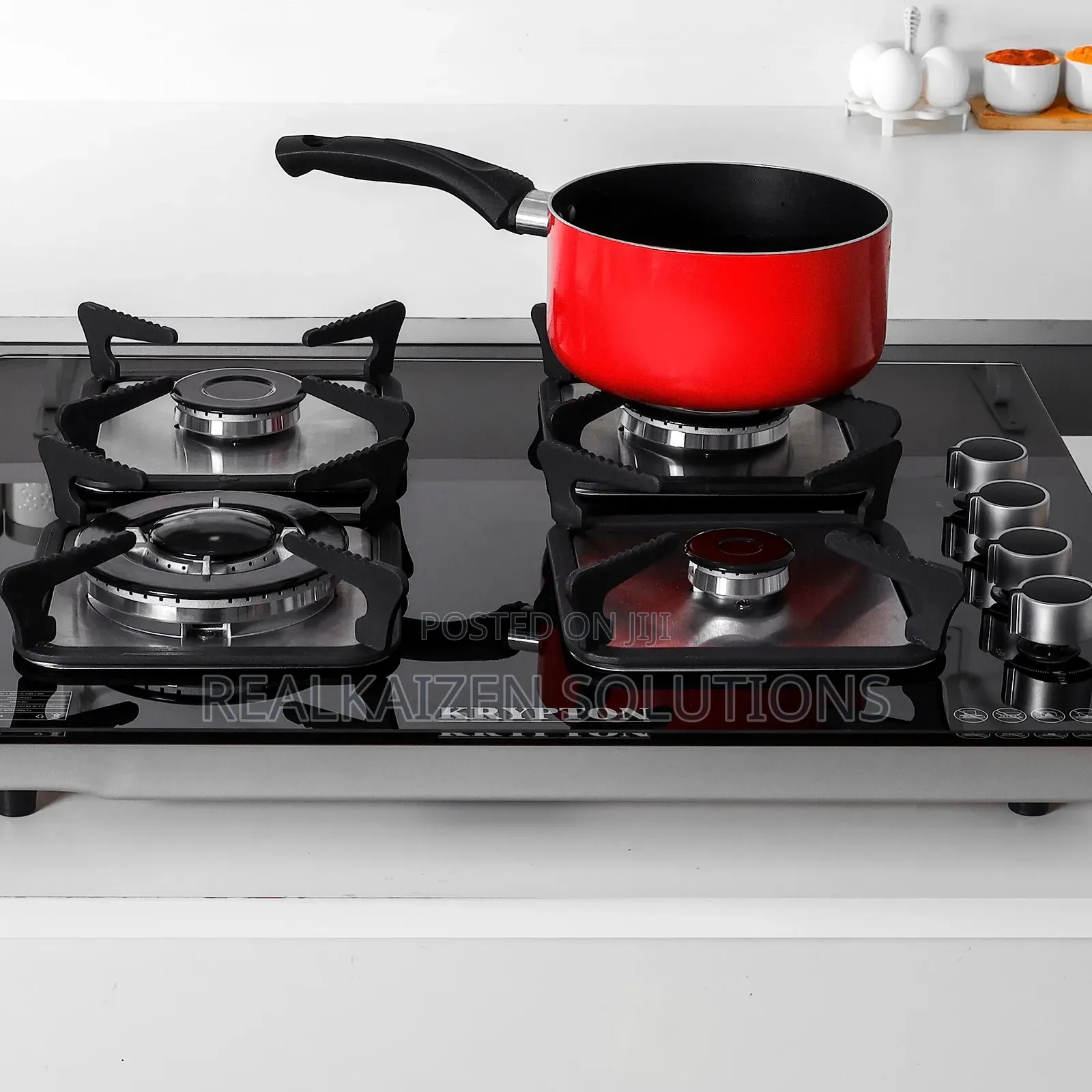 KRYPTON 2-in-1 Tempered Glass Built in Gas Hob Stove