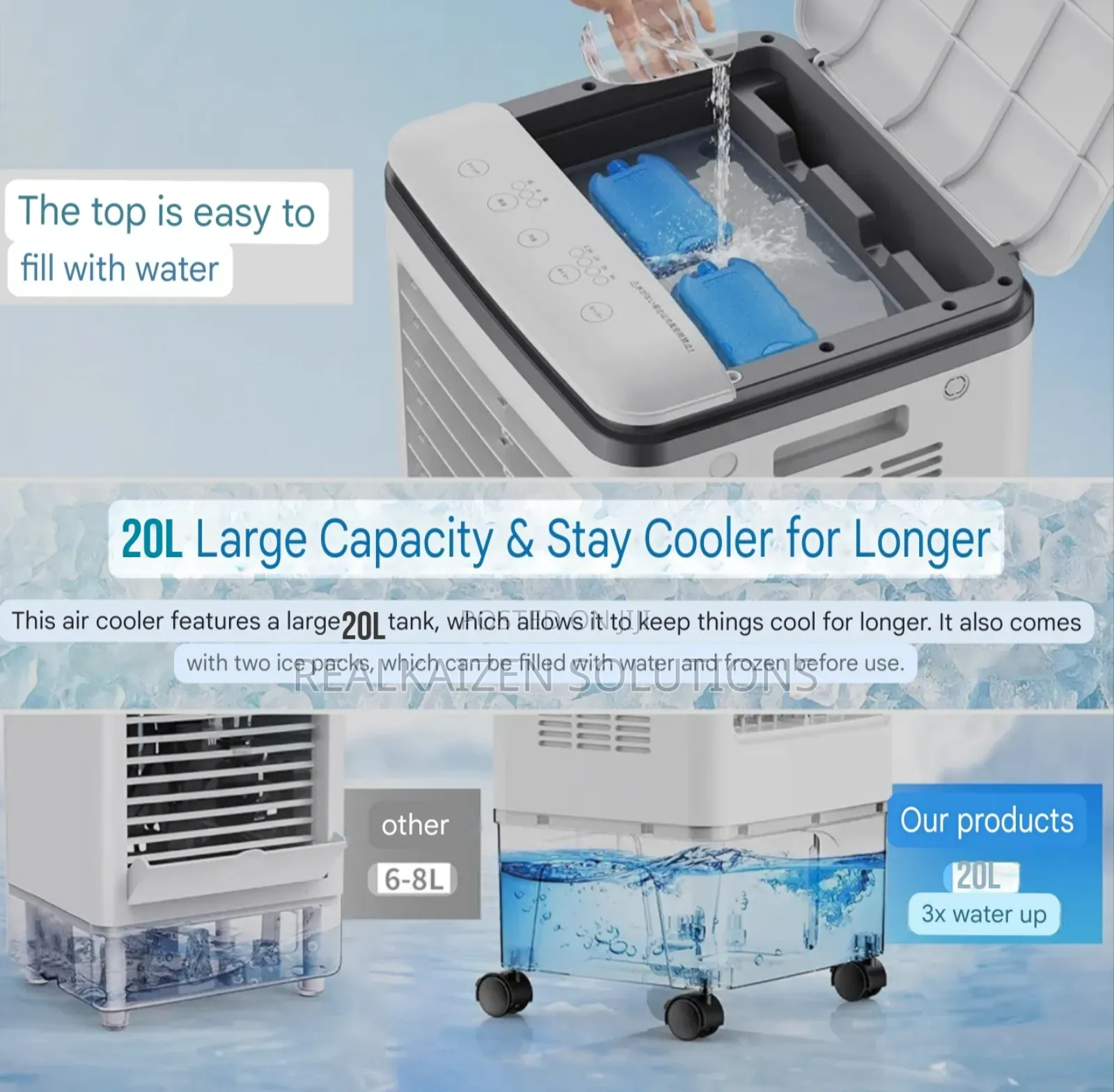 OLSENMARK 20L | 3 Speed | Remote Touch Control| Air Cooler