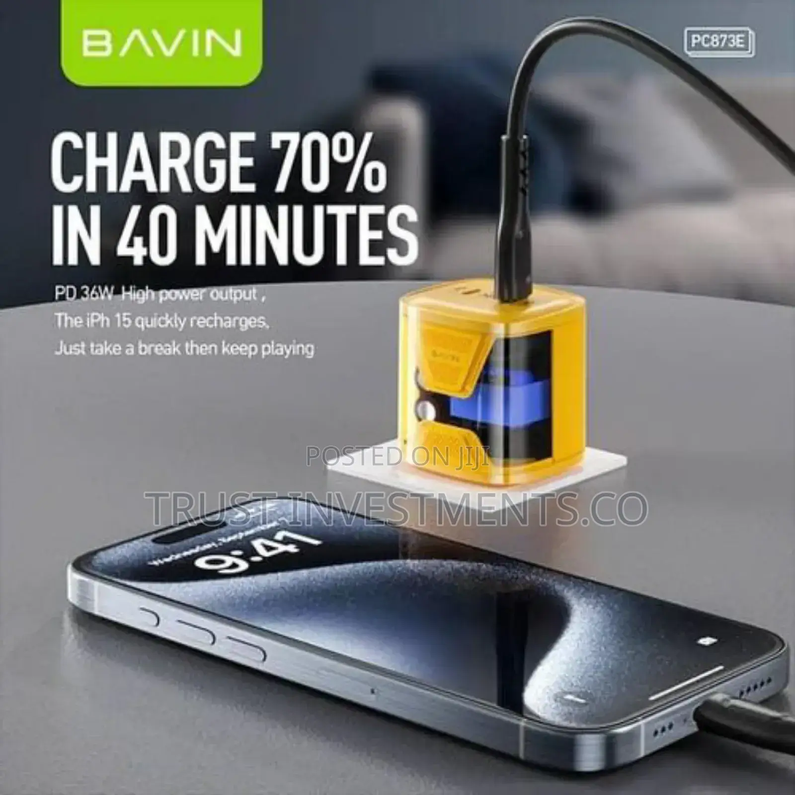 BAVIN Transparent 36W Quick Charge 3.0 With TYPE C USB