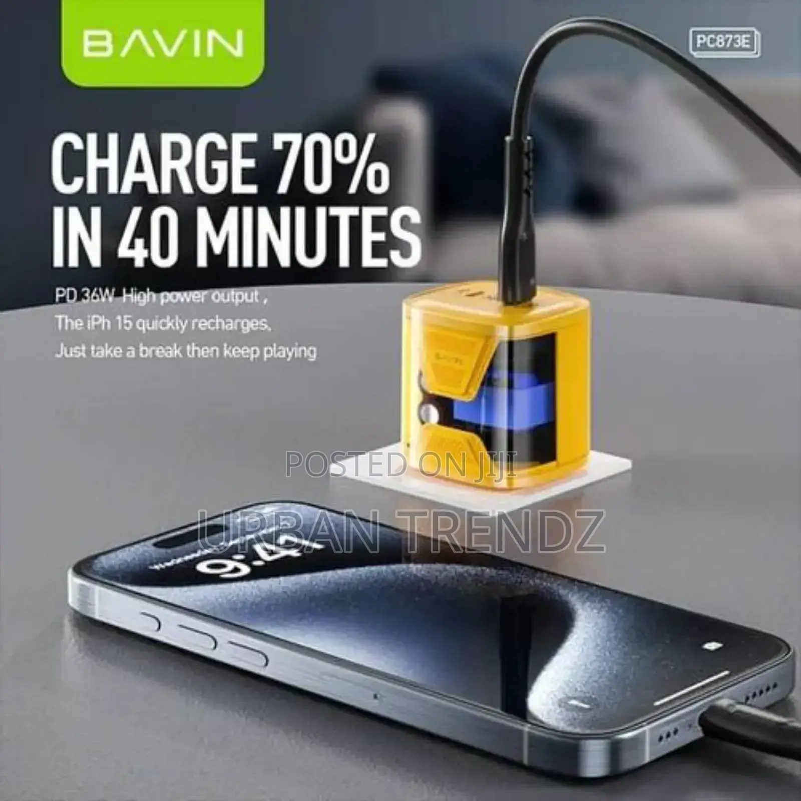 BAVIN Transparent 36W Quick Charge 3.0 With TYPE C USB