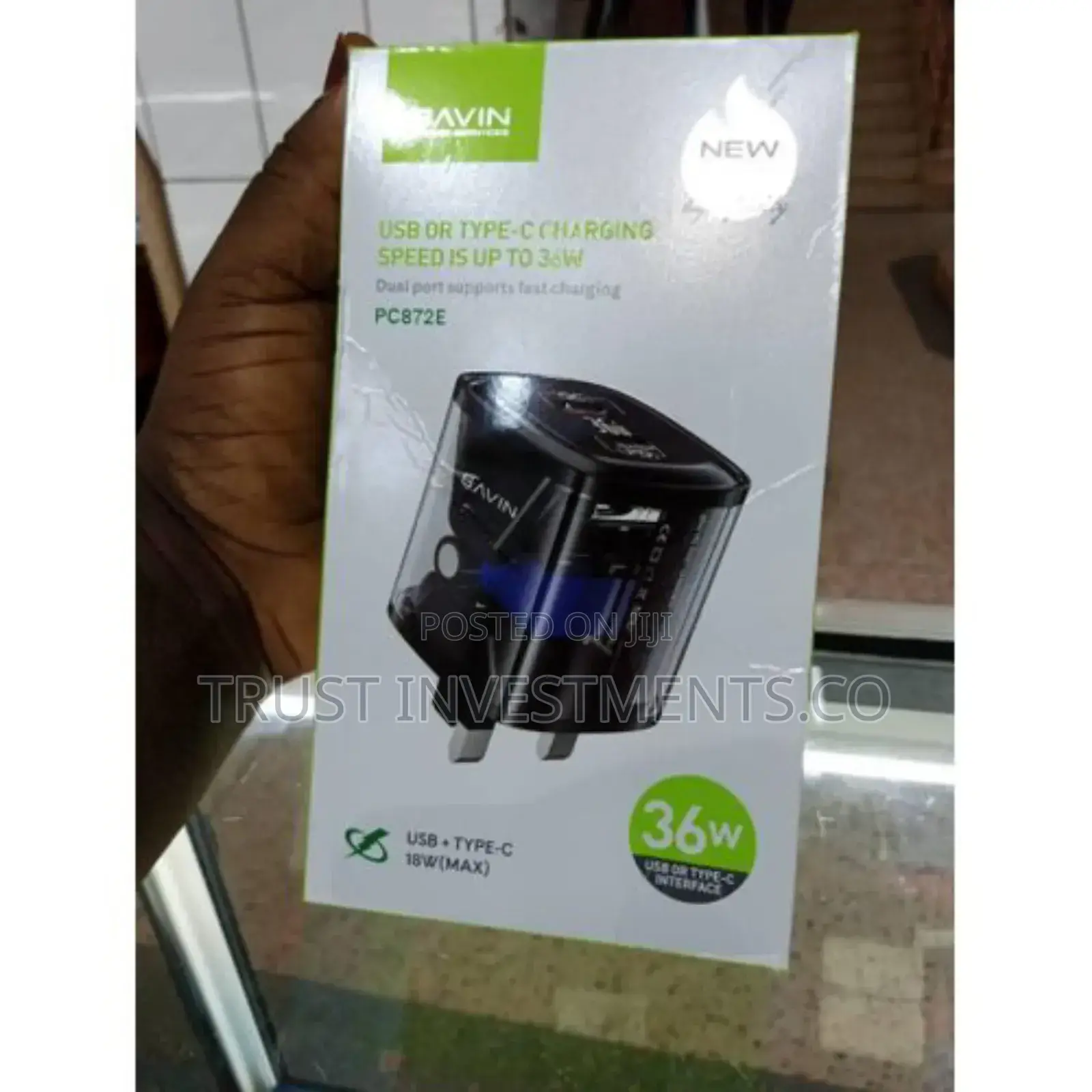 BAVIN Transparent 36W Quick Charge 3.0 With TYPE C USB