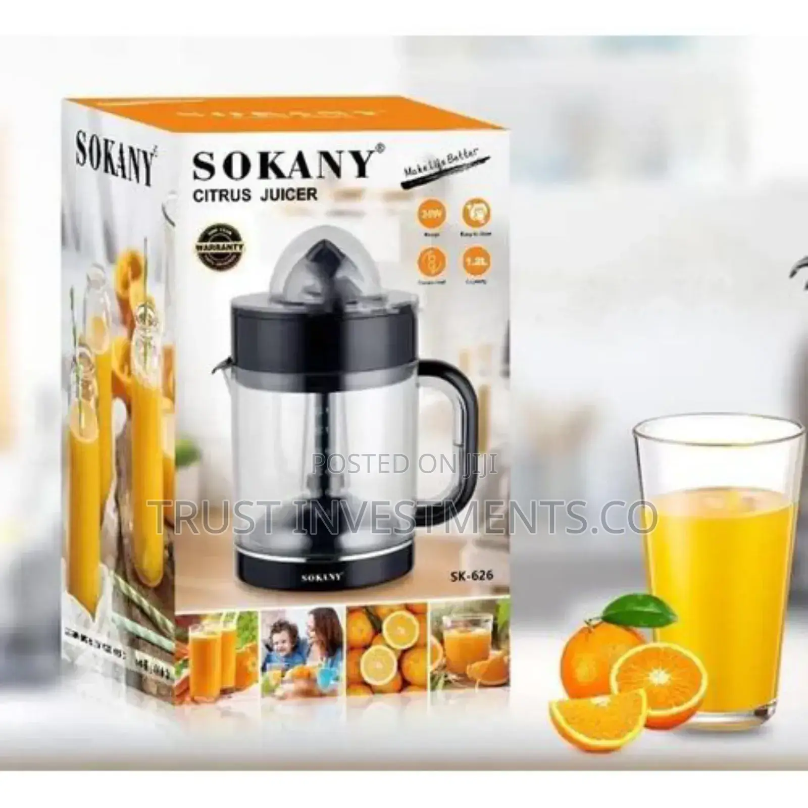 Sokany 1.2L Electric Orange, Lemon Citrus Juicer Extractor