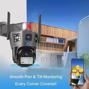 Three Screen Outdoor Wireless Security Camera Dual Lens 4G