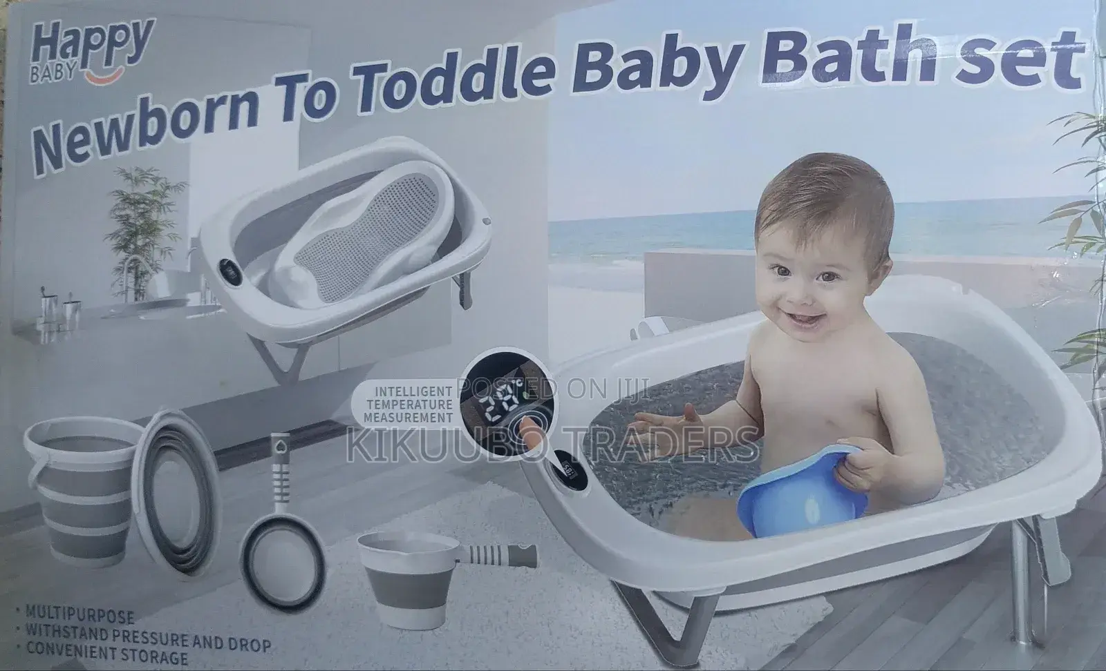 Newborn Baby Bath Set With Temperature Thermometer