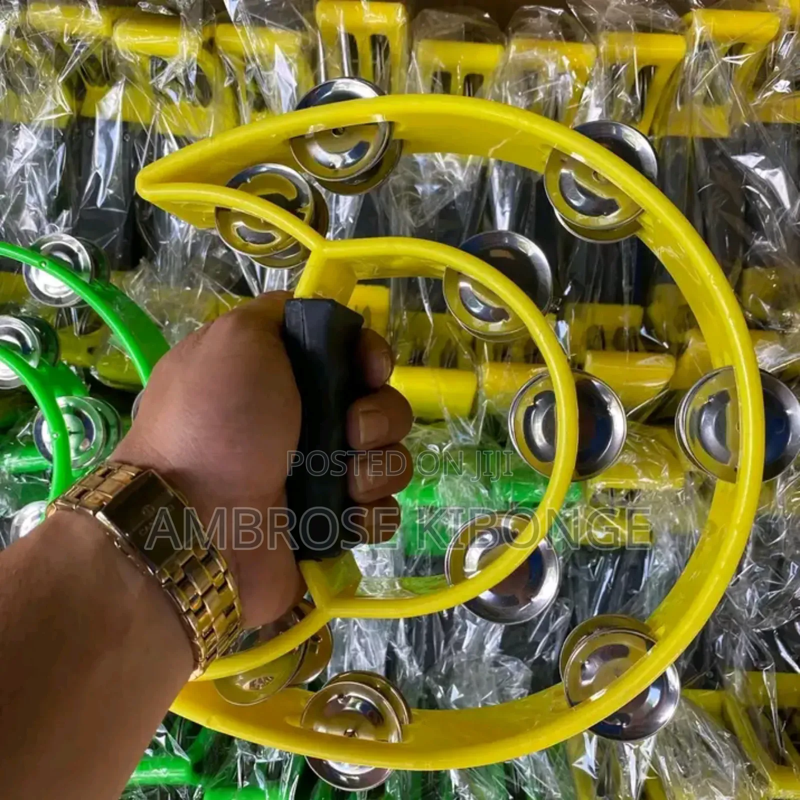 Stainless Steel Percussion Tambourines in Veriety of Colors.