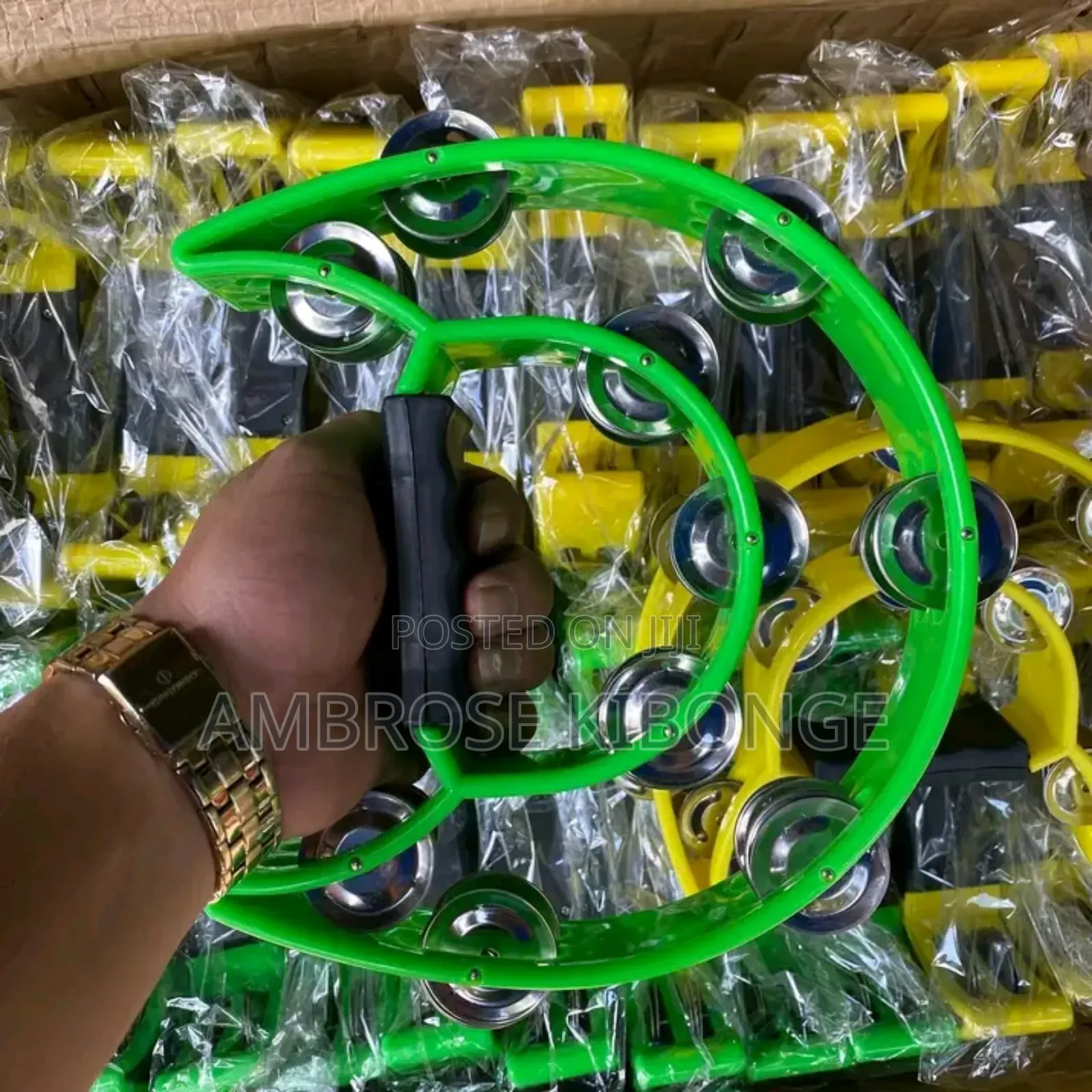 Stainless Steel Percussion Tambourines in Veriety of Colors.