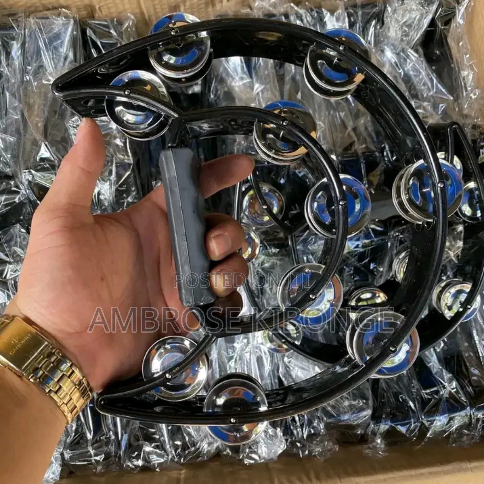 Stainless Steel Percussion Tambourines in Veriety of Colors.