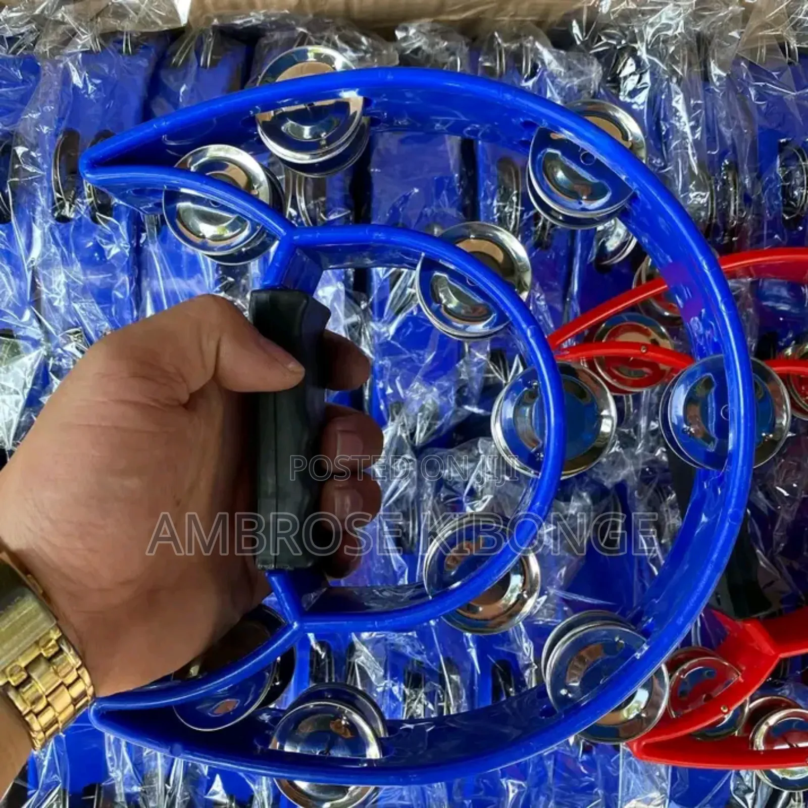 Stainless Steel Percussion Tambourines in Veriety of Colors.