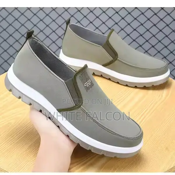 Men’S Breathable Sneakers/Canvas With Rubber Outsole-Green