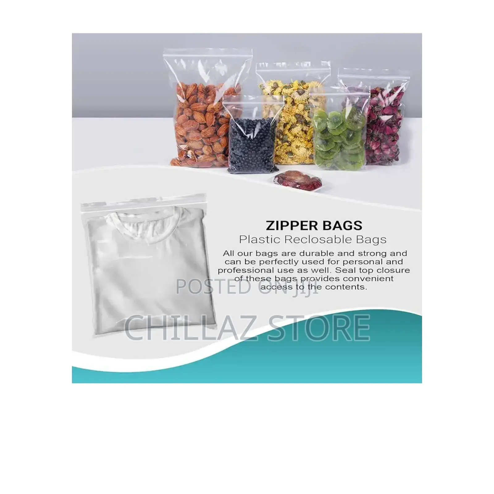 Multipurpose Reusable Zipper Lock Storage Bags.