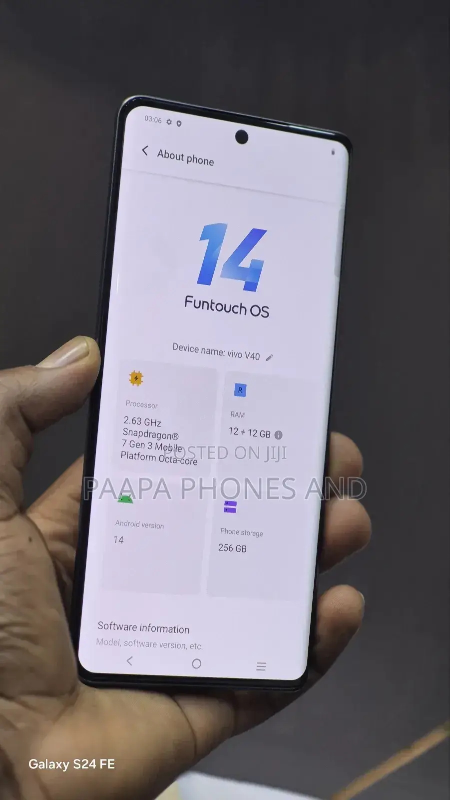 Vivo V40 5G 256 GB Gray