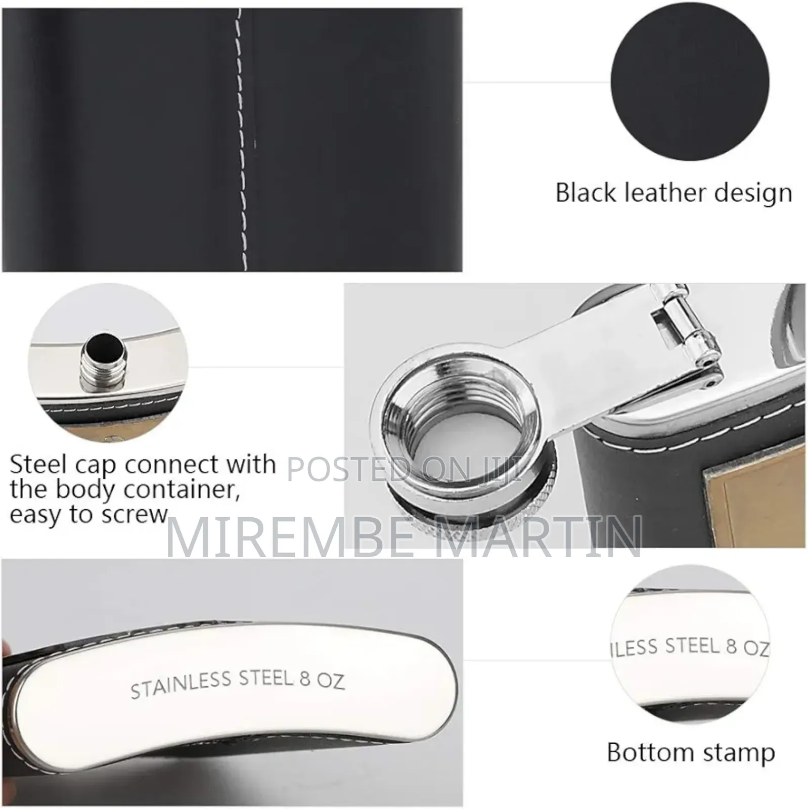 Hip Flask Set,8OZ Stainless Steel Leather Portable Hip Flask