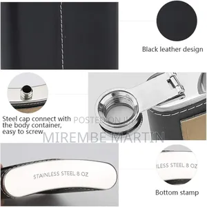 Hip Flask Set,8OZ Stainless Steel Leather Portable Hip Flask