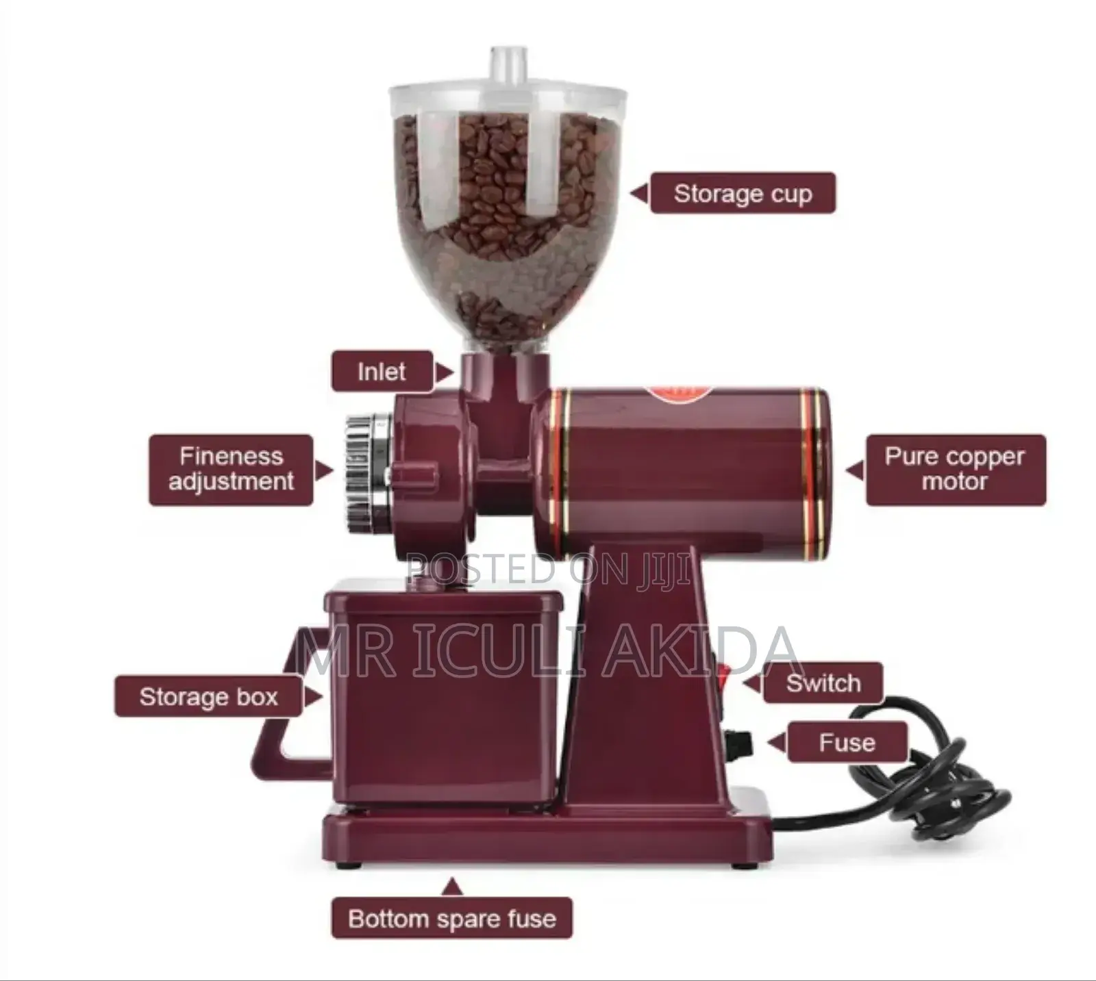 Nova 100w 1L Flat Burr Coffee Beans Grinding Mill Machine