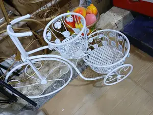 European Retro Style Bicycle Flower Pot Vessel Decor Holder