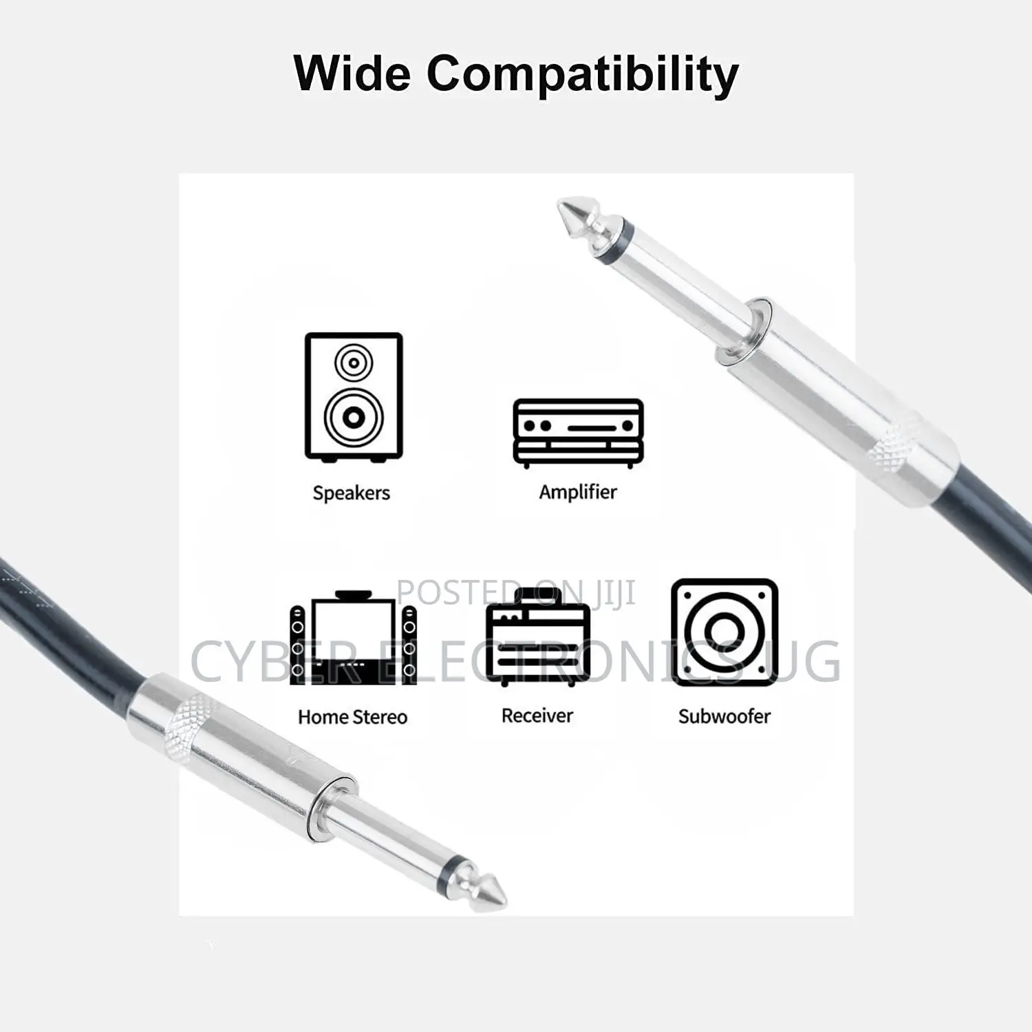 10m Professional Jack 6.5mm to Jack 6.5mm Stereo Audio Cable