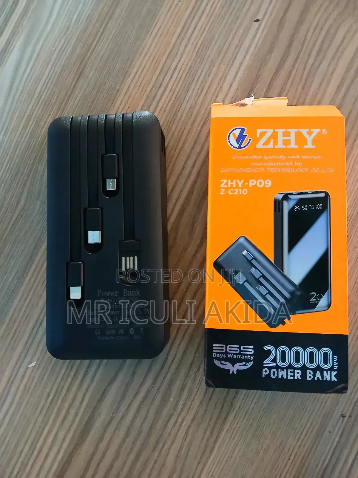 ZHY P09 Power Bank 20000mah With 4 Charging Multi Cables
