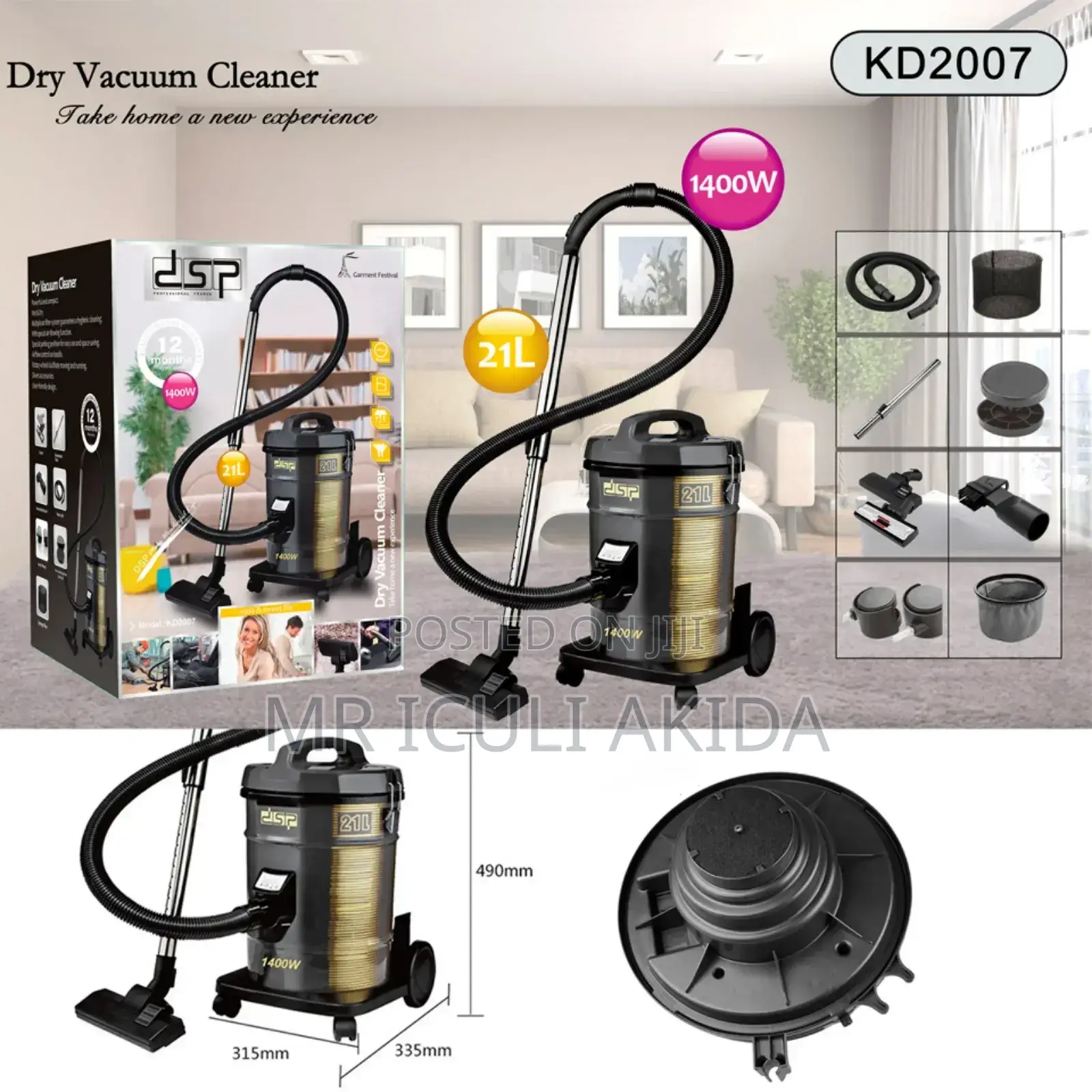 DSP21L 1400W Aspiratr High Suction Industrial Vacuum Cleaner
