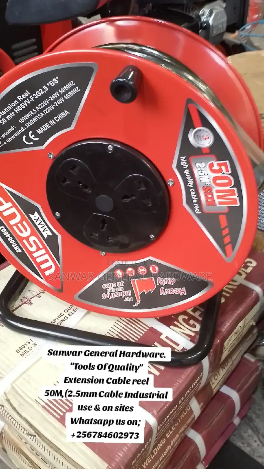 50m, Wiseup Extension Cable Reel(2.5mm Cable-Wise-Up Brand)