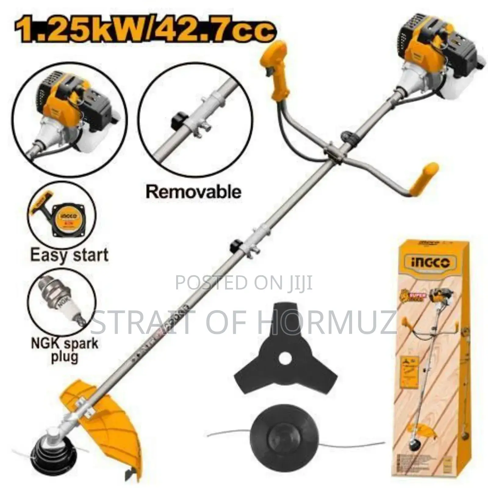 INGCO Gasoline Grass Trimmer and Bush Cutter - Orange