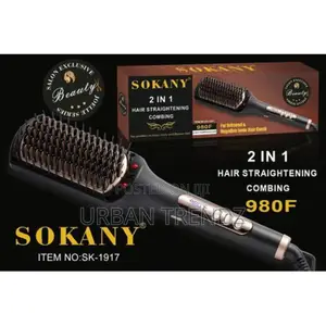 2 in 1 Electric Hair Straightening and Curling Brush -