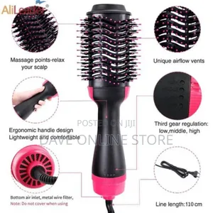 Hot Air Brush Salon Hair Dryer Straightener Curler