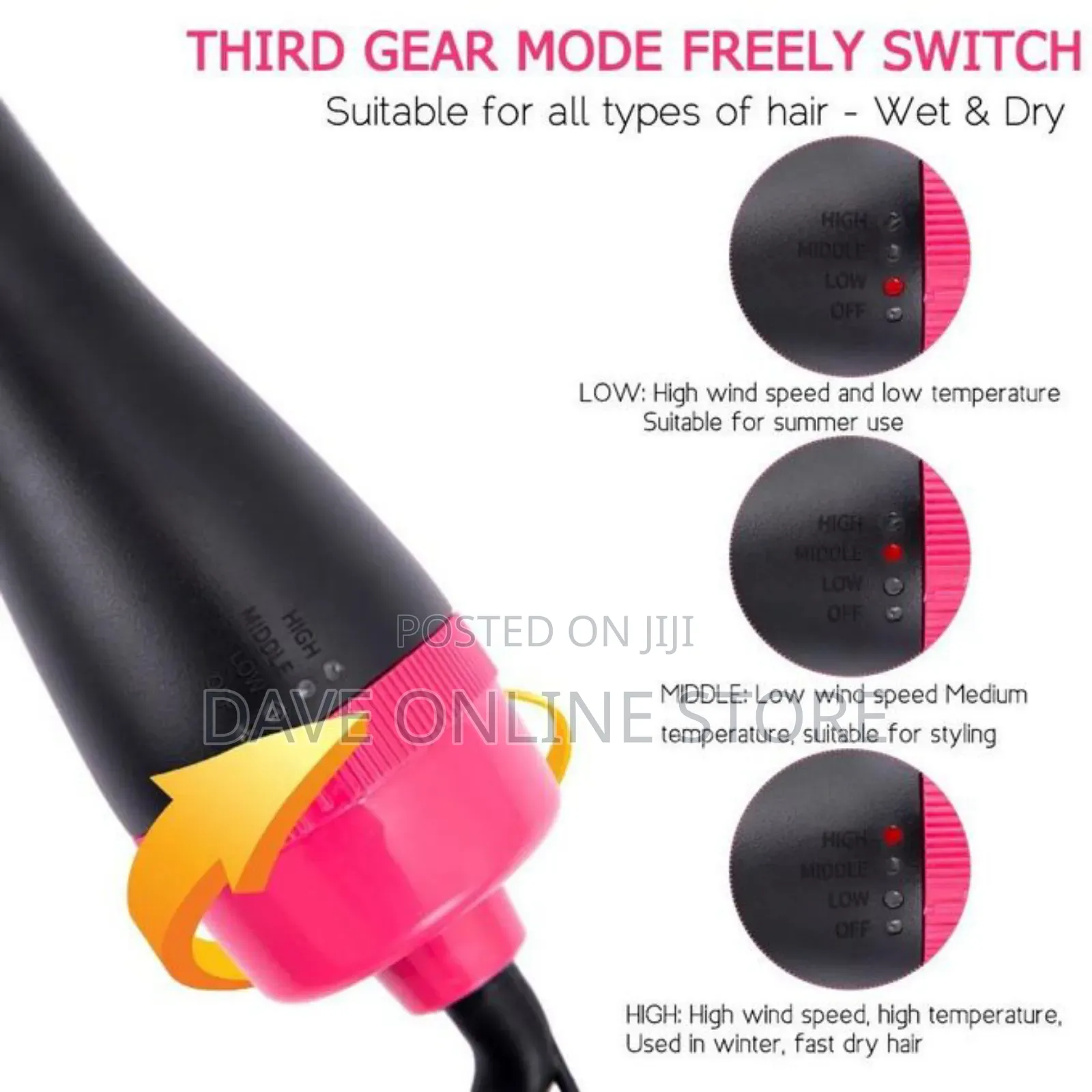 Hot Air Brush Salon Hair Dryer Straightener Curler