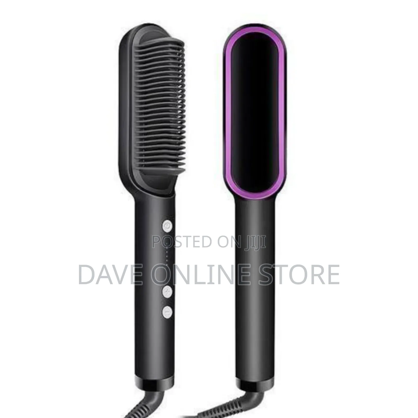 2 in 1 Hot-Air Hair Styling Straightener Hair Brush -Black