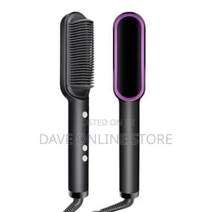 2 in 1 Hot-Air Hair Styling Straightener Hair Brush -Black