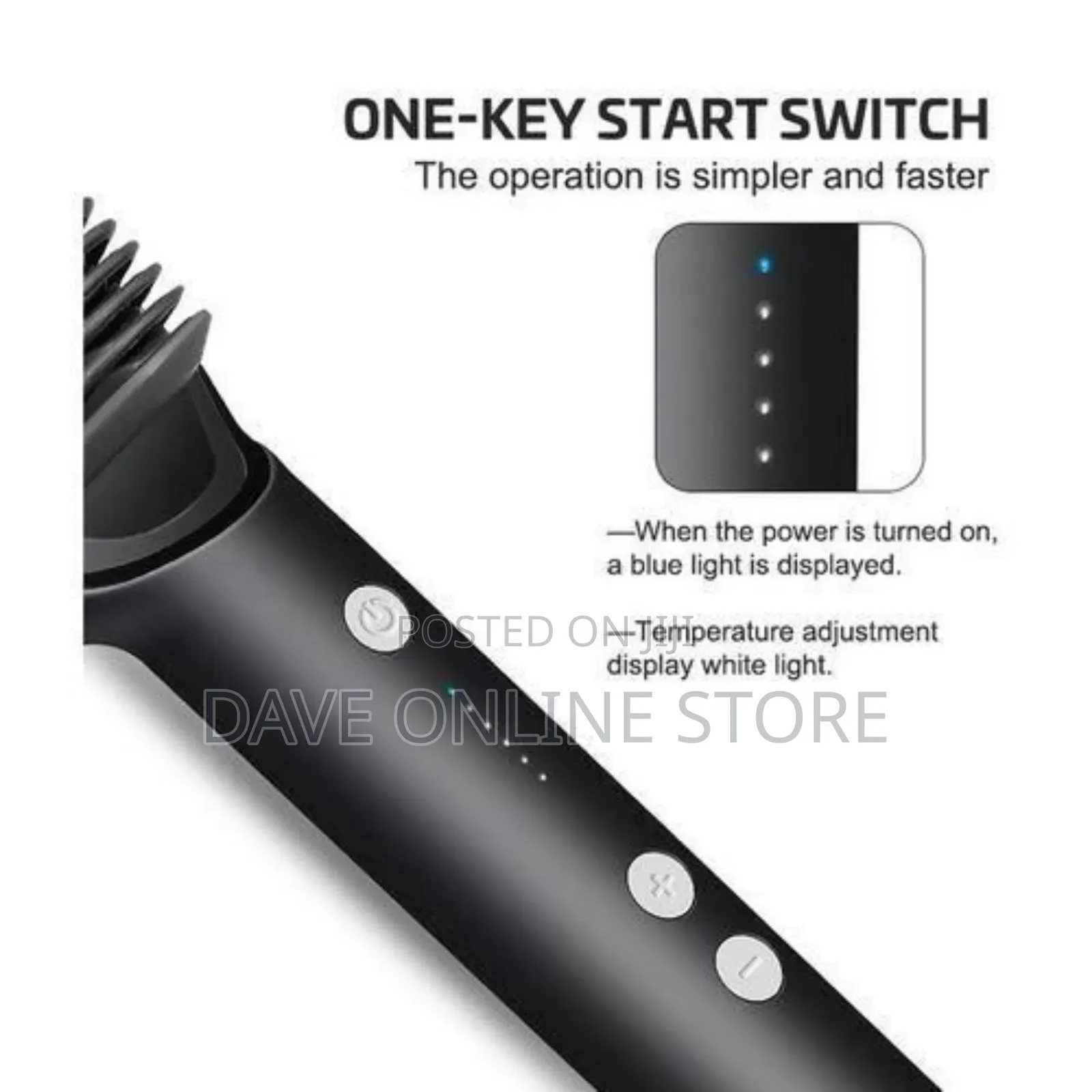 2 in 1 Hot-Air Hair Styling Straightener Hair Brush -Black