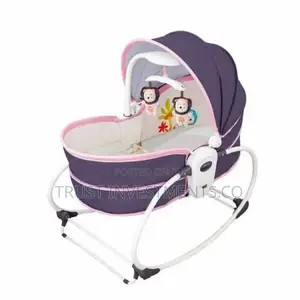 Photo - 5 in 1 Baby Bassinet Rocker Grey, Pink ,White