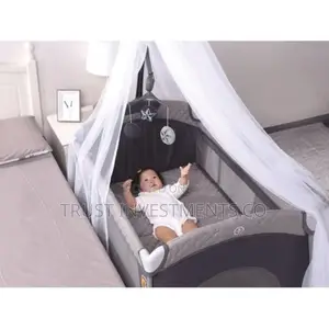 Photo - Mama Baby Portable Foldable Travel Cot Bed Crib Bassinet -