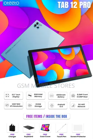 New Oteeto Tab 12 Pro 512 GB Blue