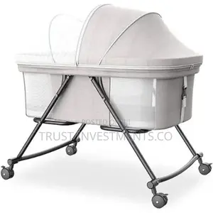 Photo - Baby Crib Cot Bed,Height-adjustable Travel Multifunction Cot