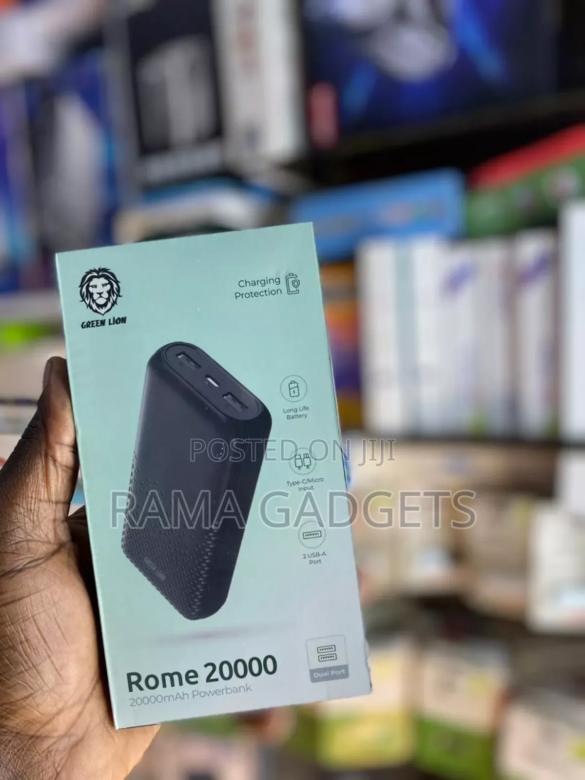 Green Lion Rome 20000mah Fast Charging Powerbank - Black