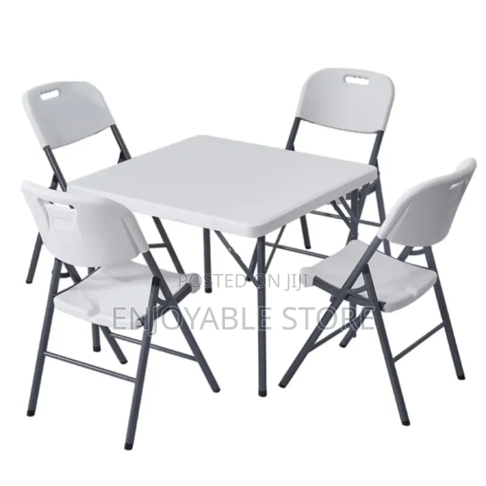 Plastic Picnic Foldable Square Table and 4 Chairs